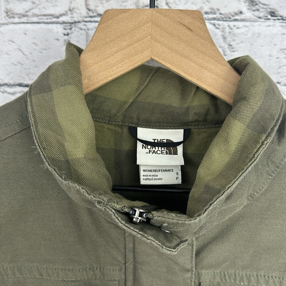 TNF Urban Utility Flannel-Lined Cargo Military Jacket Army Green SMALL EUC! - Picture 3 of 8